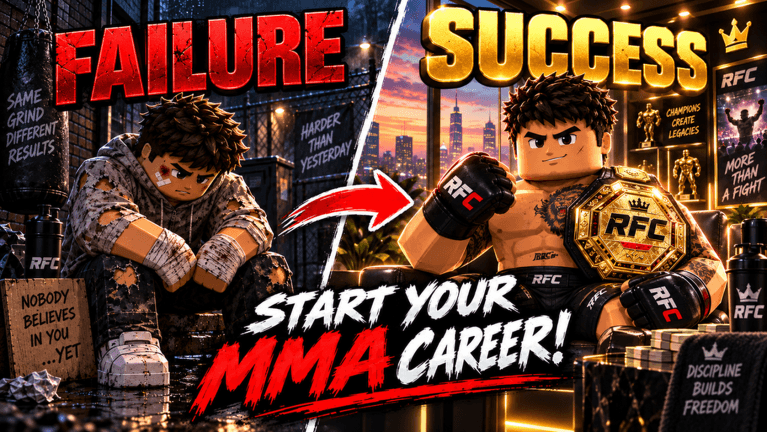 Official Start Your MMA Career Roblox artwork.